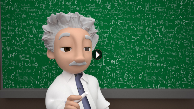 fear 3d cartoony Einstein