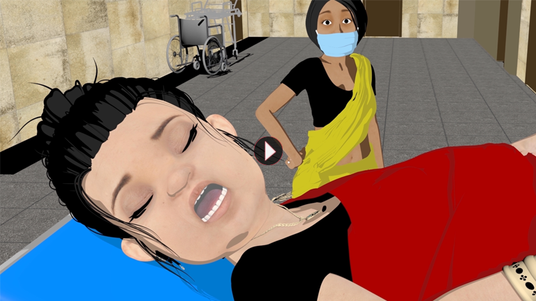 lodaku05 cartoon pregnant woman in distress close shot