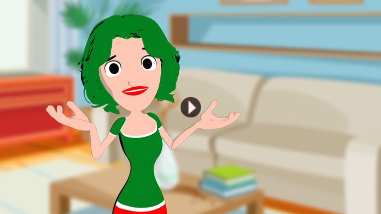 nmh01 cartoon character of female talking